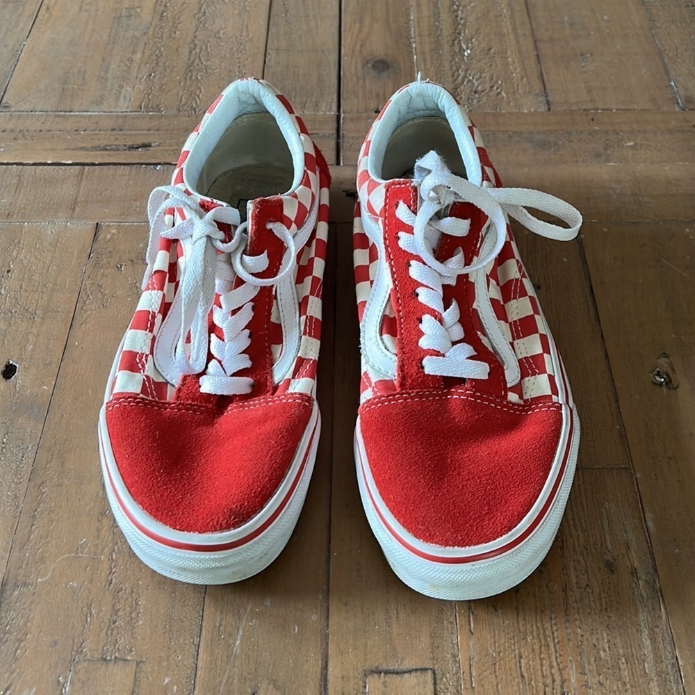 Vans old skool red and white checkered sneakers - Picture 2 of 9